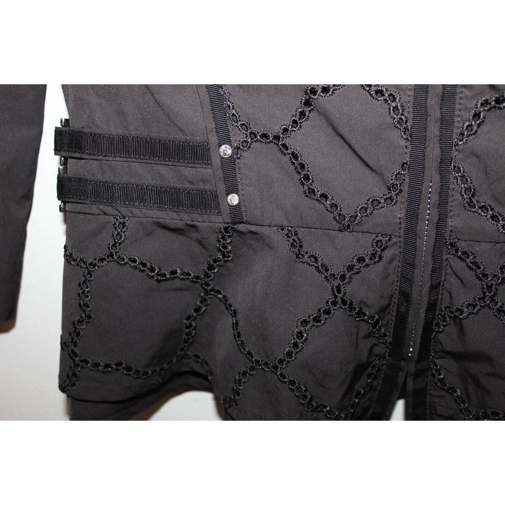 NWT White House Black Market Eyelet Stand Collar Jacket Black Size 2 H14202 - Picture 8 of 13